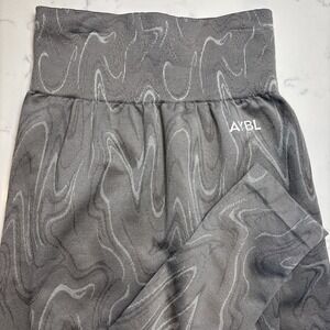 AYBL Empower Seamless Leggings‎ Gray Wave Pattern Sz XSM EUC